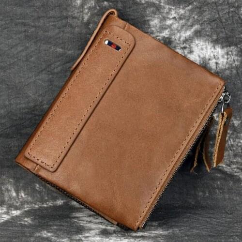Quality Wallet men leather men Retro wallets purse short male clutch leather wallet mens money bag