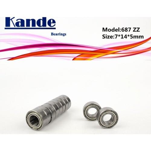 Kande Bearings 687 ZZ ABEC-1 687-2Z ABEC-3 687ZZ ABEC-5 687 ZZ Miniautre Ball Bearing 7x14x5mm 687