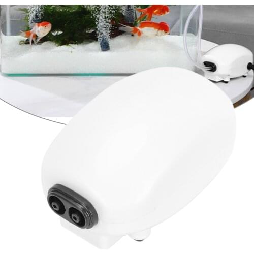 Oxygen Pump Small Quiet Dual Outlets Household Aquarium Air Pump for Fish Breeding Silent Aeration Oxygenation(Double Hole)