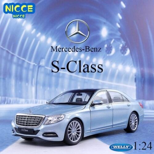 High Simulation Welly 1:24 Classical Diecast Car Benz S-Class Metal Alloy Model Car Toys For Children Gift Toy Car Collection