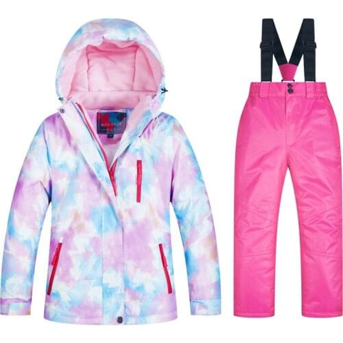 Children hooded waterproof jacket coat parkas pants girl boy teen winter clothes skiing snowboarding set outfit Snowboarden Set