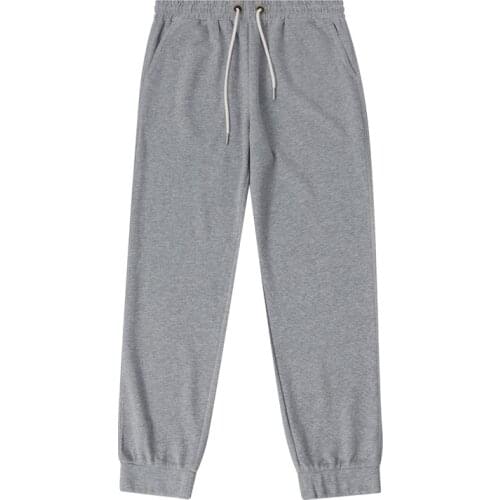 91016 Heavy Weight Vintage Sweatpants Men Japan Style Sport Youth Knitted Drawstring Straight Cotton Soft Ankle Banded Trousers