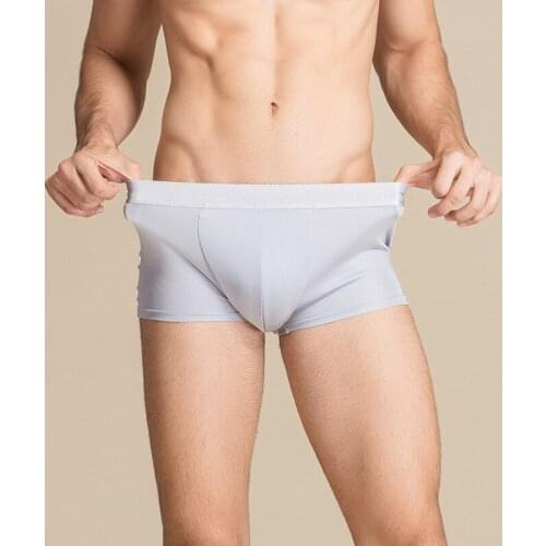 Men Underwear Boxer Shorts 100% Real Silk Double-sided Knitted Boxers Comfortable Health Breathable Male Mid-waist Boxers 1071