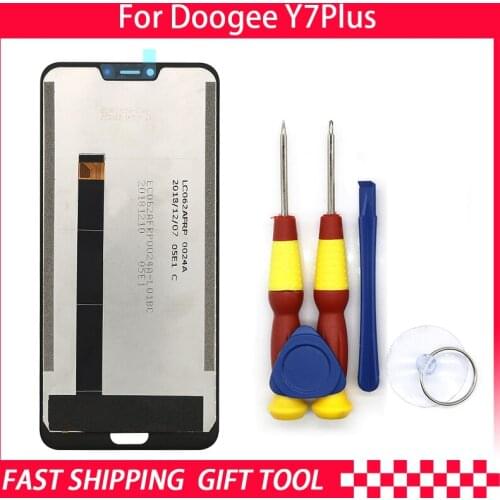New original Touch Screen LCD Display LCD Screen For DOOGEE Y7 Plus Replacement Parts + Disassemble Tool+3M Adhesive