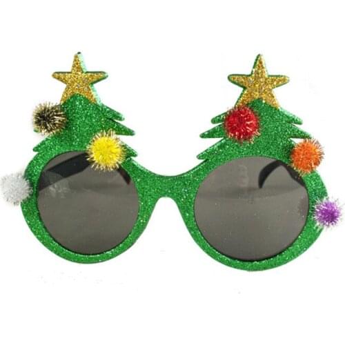 Hot Sale Happy Christmas Tree Party Glasses Plastic Decorate Sunglasses