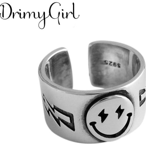 Original Design Bohemian Retro Smile Ring For Women Fashion Open Finger Rings Female Boho Jewelry