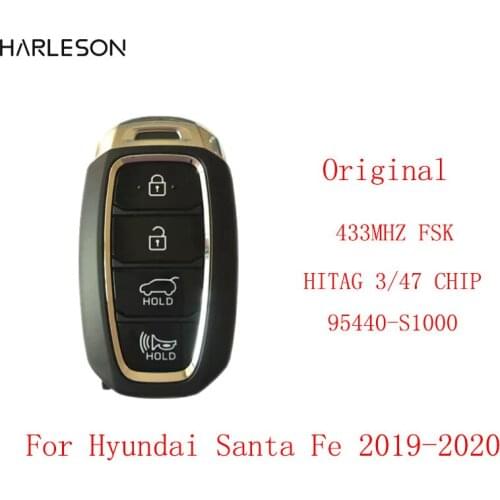 For Original Hyundai Santa Fe 2019 2020 3 btns Smart Key with Emergency key 433.92Mhz NCF29A1X HITAG 3 47 CHIP 95440-S1000