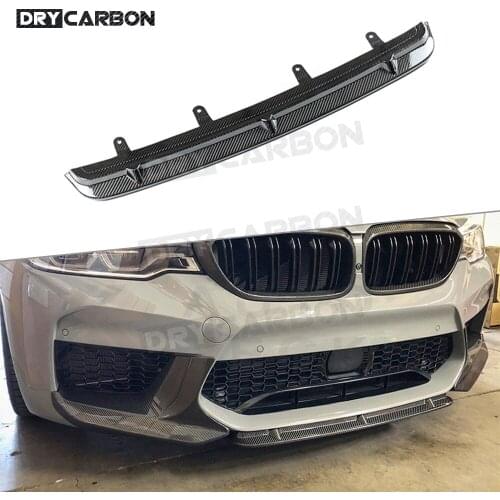 For 5 Series Dry Carbon Fiber Front Bumper Lip Spoiler For BMW F90 M5 2018 2019 AC Style Head Chin Shovel