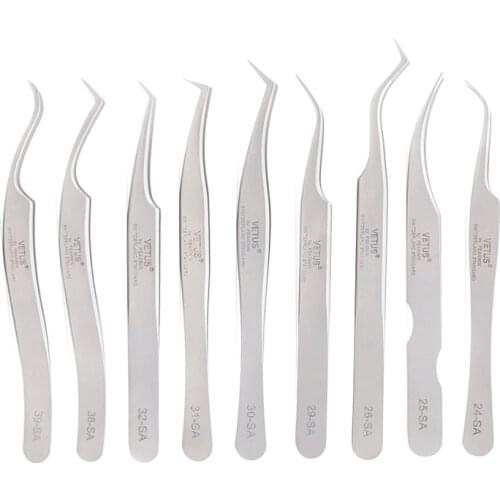 VETUS SA High Precision Eyelash Tweezers 3D Volume Eyelash Extension Tweezer Excellent Closure Fan Eye Lash Makeup Tools