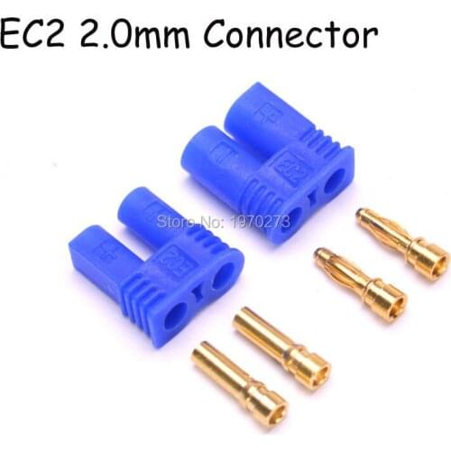RC EC2 Male & Female EC2 2.0mm Banana Lipo Battery Connector Gold Bullet Plug