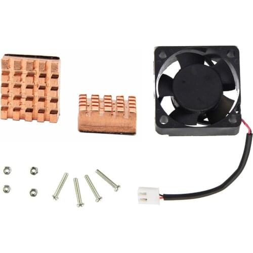 Raspberry pi 4 Modle B Mute Cooling Fan + 2Pcs Copper Heat Sink for Raspberry pi 4 B / 3 B+/ plus / 2B / Zero / Zero W