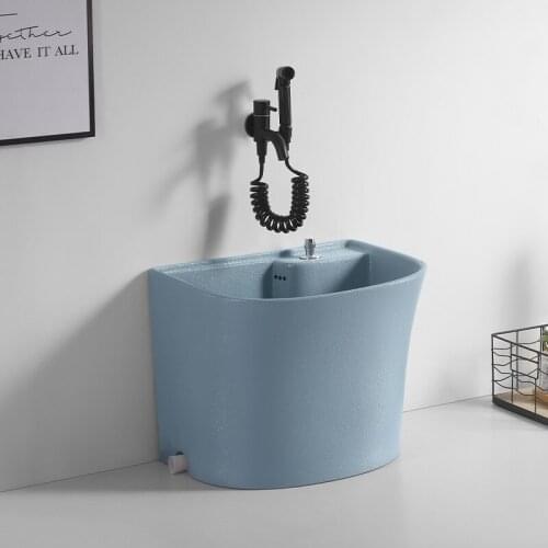 Ceramic mop pool gray household balcony large and small mop basin toilet mop pool slot