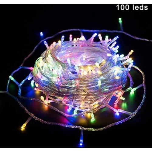 LED String lights 100LED10M Christmas Wedding Party Decor Wreath AC 110V 220V Outdoor Waterproof 9 Color LED Decorative Lights
