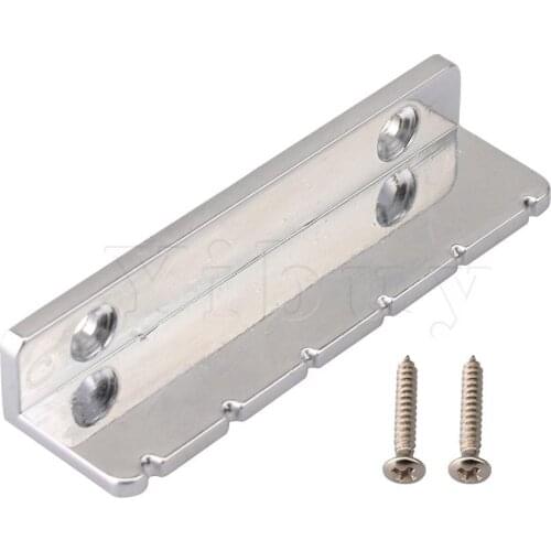 Yibuy Chrome L Shape Steel Guitar Nut with 2Pcs Screw for 6 String Guitar