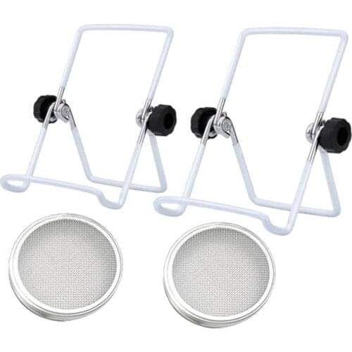 1 Sets of Stainless Steel Can Lids Suitable for Wide Mouth Mason Jar Canning Organic Sprouts Broccoli Lentil Seeds