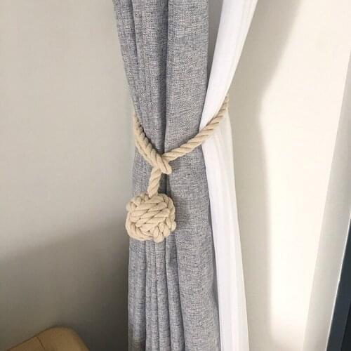 1pcs Durable Hand-Woven Curtain Tie Rope Curtain Strap Window Curtain Tiebacks Cotton Rope Decorative Curtain Holdback Drapery
