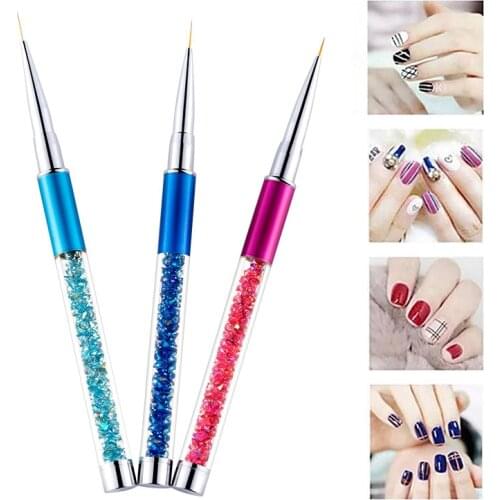 1Pcs Professional Nail Art Brushes Carved Nail Art Liner 3D Painting Brush Pen Rhinestones Beauty Uv Gel Brush Manicure Tools