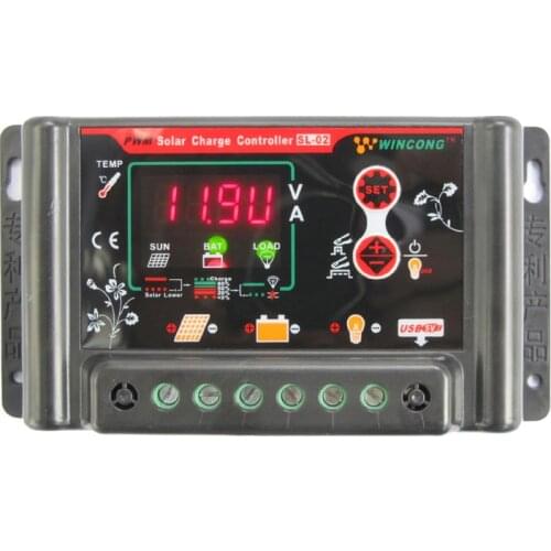 10A 20A 30A 12V 24V SL02B-10A SL02B-20A SL02B-30A Li Li-ion lithium LiFePO4 batteries Solar Charge Controller regulator with USB