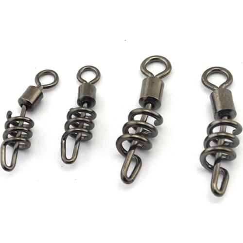 10pcs Hot Rolling swivel with screwed snap Ball Bearing rolling Swivel Solid Ring Fishing Connector Fishing Hook accessories