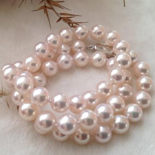 100% Japanese imperial 7-8MM Pearl Necklace AKOYA 100% natural seawater pearl necklace