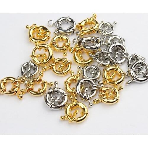11mm13mm Gold Round Clavicle Necklace Clasp 6PCS DIY Jewelry Accessories Free Shipping
