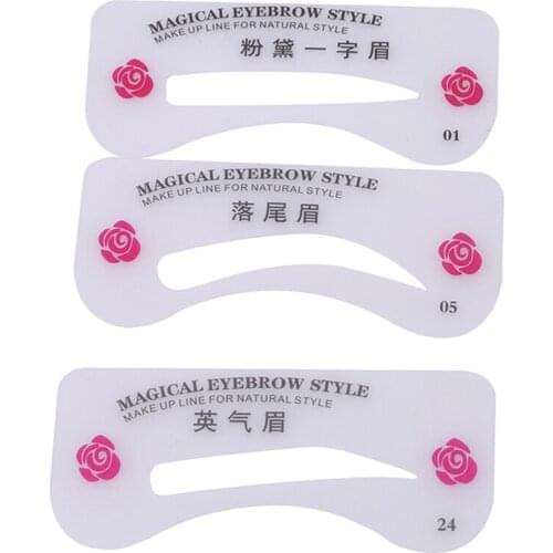 24 Pcs New Eyebrow DIY Drawing Guide Style Shaping Grooming Easy Card Model Makeup Beauty Kit Reusable Stencil Eyebrow Sets