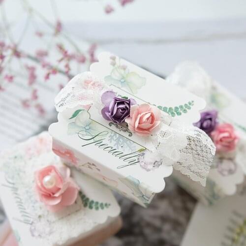 25Pc Rural Outdoor Wedding Candy Box paper boxes packaging gift box chocolate favor baby shower baptism favors Party Supplies