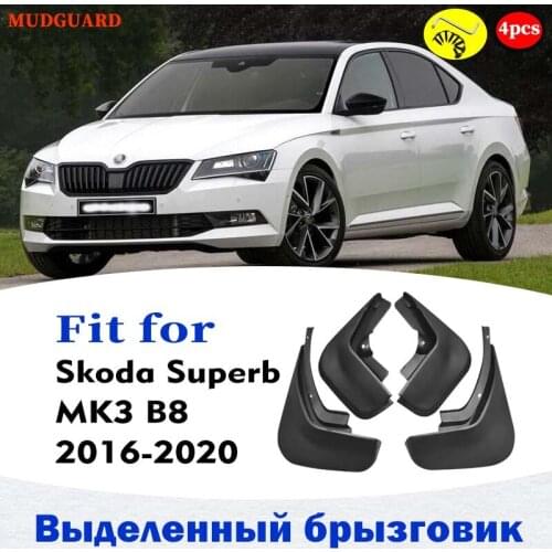 4pcs Front Rear Mudflaps FOR SKODA SUPERB MK3 B8 MUDGUARDS FENDER MUD FLAP GUARD SPLASH MUDGUARD CAR ACCESSORIES AUTO STYLINE