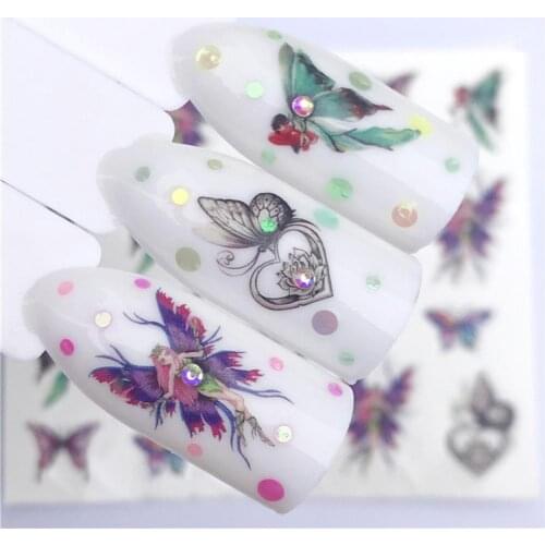 5PCS Kawaii Butterfly Fairy Nail Rhinestones Stones AB Color Rhinestone Manicure For Nails Art Decorations Crystals Accessories