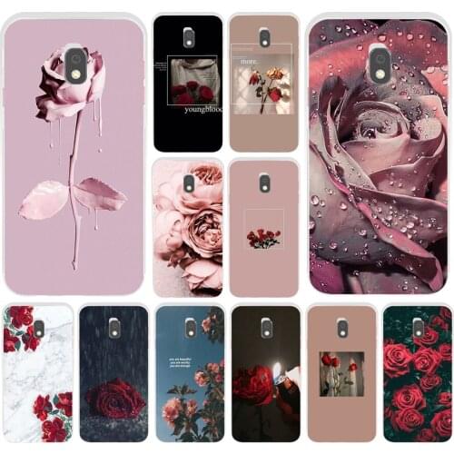 59AS Pretty roses Soft Silicone Tpu Cover phone Case for Samsung Galaxy J2 J3 J4 J5 J6 J7 Prime 2016 2017 Plus 2018