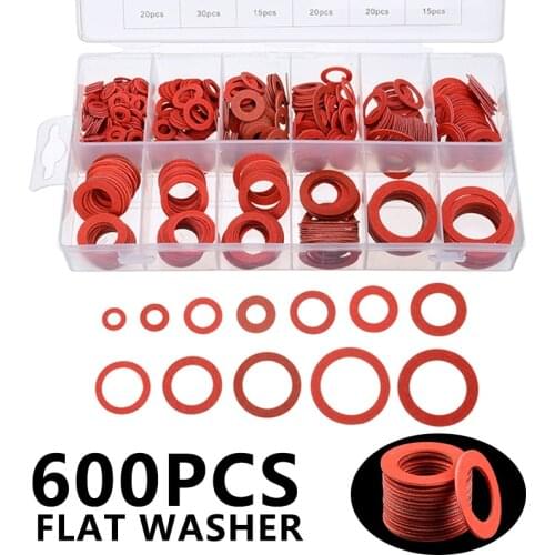600pcs Flat Washer Insulation Ultra-Thin Shim Assorted Size O-Ring Sealing Washers Fastener Flat Spacer Insulation Spacers Kit