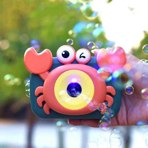 Cute Crab Bubble Machine Camera 60ML Childrens Festival Automatic Bubble Blowing Machine Outdoor Toys For Kids Outdoor Toys