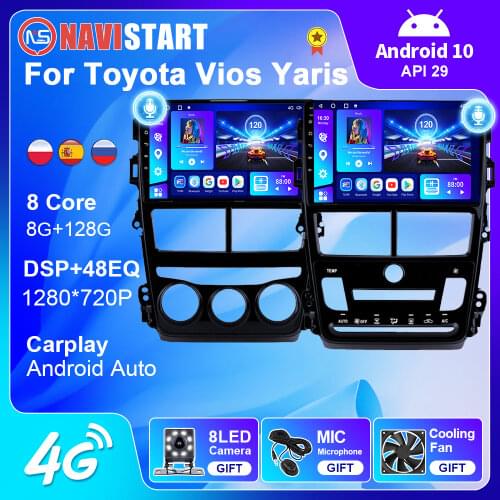 OOKNAVI 9'' 2 Din Android 9.0 Car Multimedia Player For Toyota Vios Yaris 2018 2019 2020 GPS Navigation WIFI Radio Camera No DVD