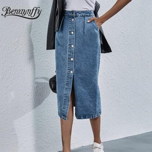 Benuynffy Denim Skirts For Women