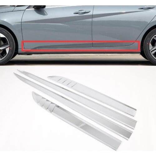 For Hyundai Elantra 2021 4PCS ABS Chrome Exterior Car Side Door Body Trim Molding Accessories Side Cover Trim Car Styling