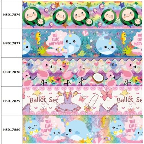 HSDCraft Hot 25MM 10 Yards Fruit Apple Watermelon Summer Cartoon Printed Grosgrain Ribbon DIY Handmade Hair Accessories Material