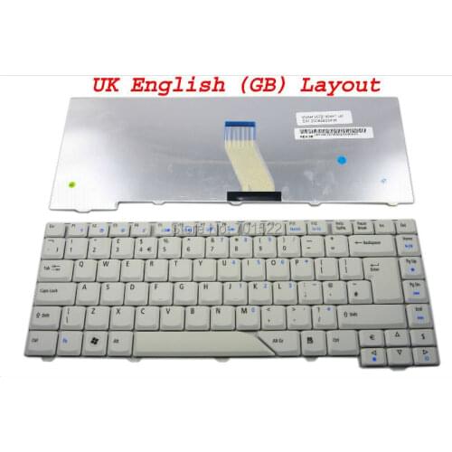 New notebook Laptop keyboard for Acer Aspire 4710 4220 4320 4520 4720 5300 5720 5920 Grey White UK (GB) English - V072146AK1 UK