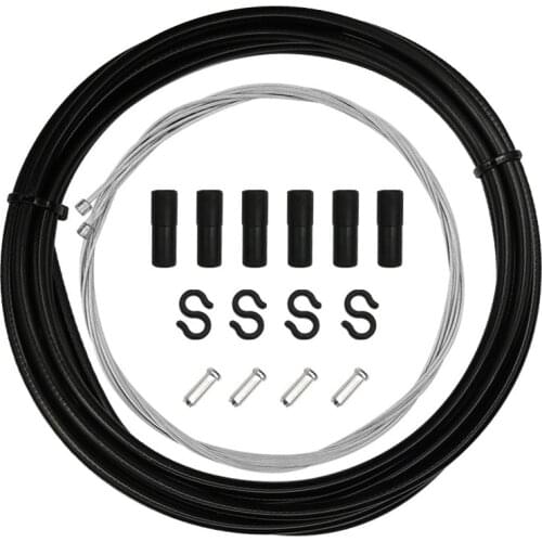 MTB Road Bike Bicycle Brake Cable Shift Line Set 4mm/5mm Transmission Tube Cables Wire With 2 Caps 2/2.5m Variable Speed Pipe