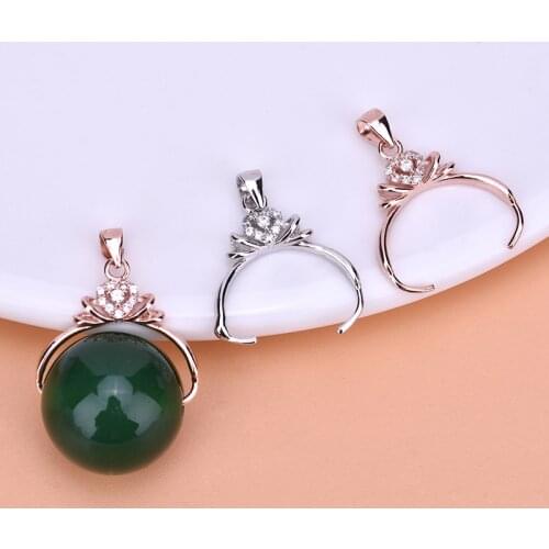 Crown with diamond pendant clasp buckle jewelry diy accessories jade jade crystal gemstone pendant buckle