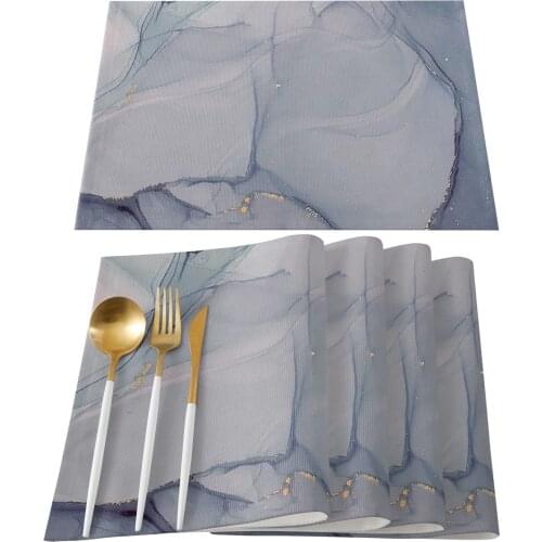 Marble Texture Gold Foil Table Mats for Dining Table Kitchen Table Coaster Accessories Modern Home Decor car coaster