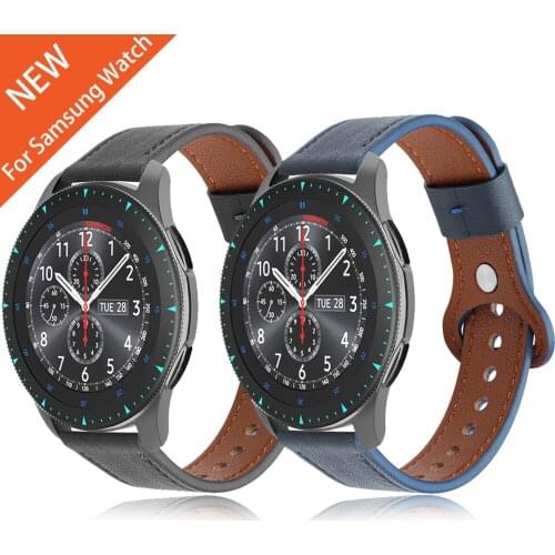 For Samsung Galaxy Watch 3 Leather Ring buckl Strap 45mm band for Galaxy Watch 46mm & Gear S3 Classic Belt Bracelet Watchbands