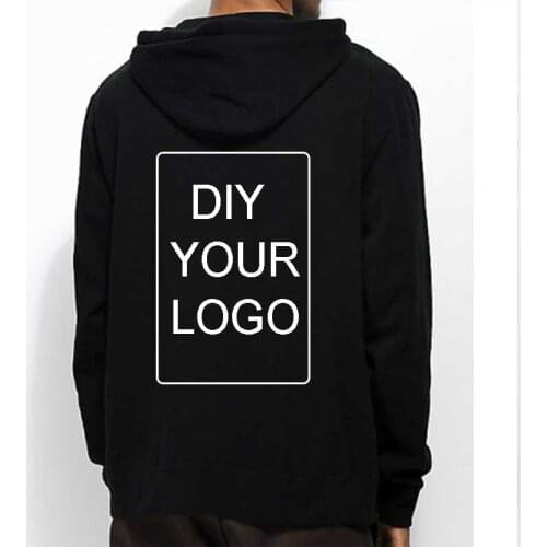 Hot customized logo Print Hoodies Unisex Wholesale Pullover Hoodies soft cotton DIY Sweatshirts Plus Size clothing drop Shipping