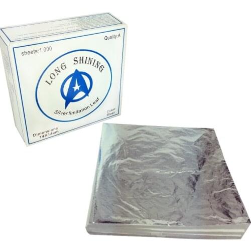 Imitation Silver Leaf Gilding Aluminum foil Sheets - 1000 sheets Art Craft Design Paper Silver foil leaves for Gilding