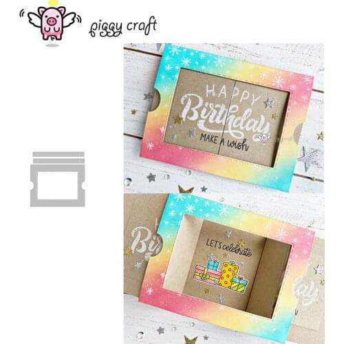 Piggy Craft metal cutting dies cut die mold Greeting card frame Scrapbook paper craft knife mould blade punch stencils dies