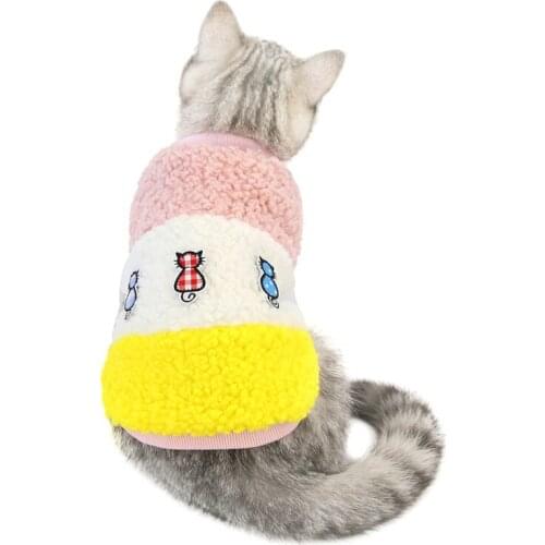 Cute Warm Cat Clothes Winter Pet Puppy Kitten Coat Jacket Cats Winter Wool Cloth With Soft Nap Clothes