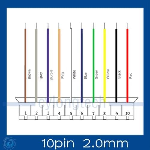 Mini. Micro 2.0 T-1 10-Pin Connector w/.Wire x 10 sets.10pin 2.0mm