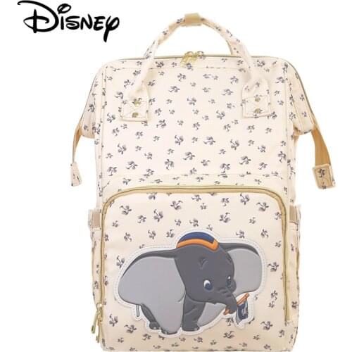 Disney Dumbo Cartoon Diaper Bag Large Capacity Waterproof Bags Insulation Bottle Feeding Mummy Handbag Travel Outdoor Backpack
