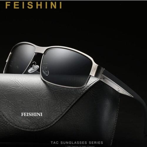 FEISHINI 2020 Brand Night Vision Goggles Day And Night Driving Glasses Men Vintage Polarized Sunglasses Man Photochromic UV400