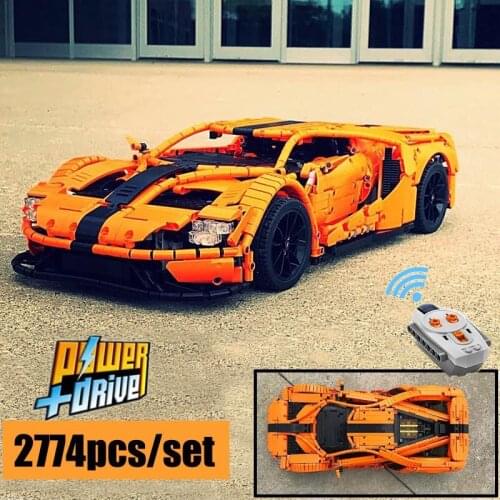 MOC FORD GT Sport Car MOC-10792 RC Engine Power Function Vehicle Fit Building Block Bricks Model Kid Birthday Toy Gifts