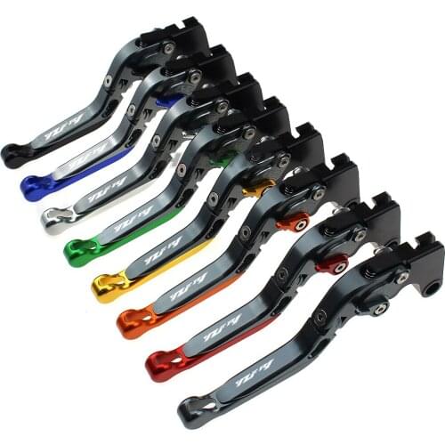 With Logo(YZF R1) Red+Titanium CNC New Adjustable Motorcycle Brake Clutch Levers Handlebar Grips For Yamaha YZF R1 2002 2003